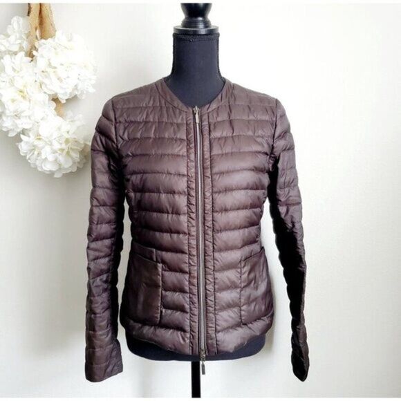 MooRER Verona Women's Puffer Jacket  Dark Brown Size Small  Made in Italy EUC - Picture 2 of 16